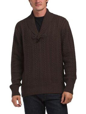 HUNTER Cable Knit Shawl Collar Sweater